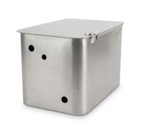 MAKA Vaso di Espansione Aperto Inox 40 Litri per Termocamino Termostufa | Vaso di espansione aperto da 40 litri in acciaio inox, 330x290x450 mm, forato per carico e scarico, con coperchio