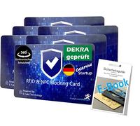 MakakaOnTheRun DEKRA + EMV Gepr. RFID Blocker Scheda di protezione RFID a 360° RFID Protezione interferente elettronica - NFC Blocker Card - Scheda di protezione per portafoglio grande - Scheda di