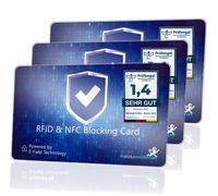 MakakaOnTheRun DEKRA + EMV Gepr. RFID Blocker Scheda di protezione RFID a 360° RFID Protezione interferente elettronica - NFC Blocker Card - Scheda di protezione per portafoglio grande - Scheda di
