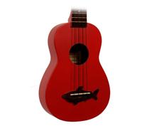 Makala MK-SS-Red Shark Bridge Soprano Ukulele con finitura satinata-Mar Rosso