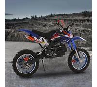 Makamsui Bicicletta da cross per bambini da 49 cc, 2 tempi, gas power per motocross, fuoristrada, molle ammortizzanti, morbido cuscino per sella, con freni a disco anteriori e posteriori, velocità