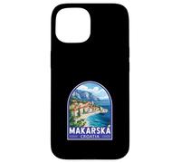 Makarska Croazia Travel Art Emblema Vintage Custodia per iPhone 15
