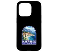 Makarska Croazia Travel Art Emblema Vintage Custodia per iPhone 15 Pro