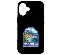 Makarska Croazia Travel Art Emblema Vintage Custodia per iPhone 16