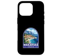Makarska Croazia Travel Art Emblema Vintage Custodia per iPhone 16 Pro