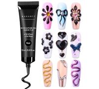 Makartt Gel 3D per nail art - 15 g di colore nero multifunzione strass colla per ricostruire unghie no wipe 3D scultura per nail fai da te