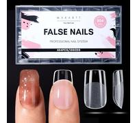 Makartt Shorts Square Soft Gel Nail Tips - 504 pezzi Clear Press On Nails with 15 Sizes for DIY Manicure - Strong & Natural Fit False Nails for Professional Nail Extension & Art Design