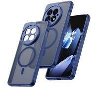 MAKAVO Custodia magnetica per OnePlus 13 [compatibile con MagSafe], custodia trasparente opaca antiurto con copertura per fotocamera, One Plus 13, sottile, ma di grado militare, in silicone a prova di