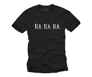 MAKAYA BLA BLA BLA - T-Shirt con Scritte Divertenti - Maglietta Uomo Nera L