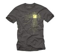 MAKAYA Geek CPU - Maglietta Nerd Regali Divertenti Theory T-Shirt Grigio L