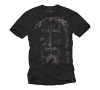 MAKAYA Grave Sindone di Torino - T-Shirt Cristiana Uomo Nera XL