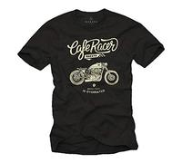 MAKAYA Idee Regalo Originali Uomo Moto - Maglietta Biker Motociclista Davidson Custom Bike Nero XL