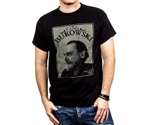 MAKAYA Maglietta da Uomo - Charles Bukowski T-Shirt Nera XXL