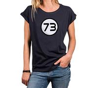 MAKAYA Maglietta Donna - 73 Numero Magico Sheldon T-Shirt Divertenti Matematica Theory Top Blu Taglie Forti XXL