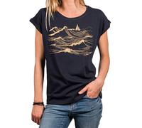 MAKAYA Maglietta Donna con Barca a Vela Tshirt Marittimo Estivo Cotone Oversize Grandi Taglie Idea Regalo per Veliste Mare Spiaggia Vacanza Blu M