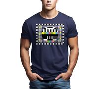 MAKAYA Maglietta Sheldon Testscreen T-Shirt Divertenti Theory Nerd Blu M