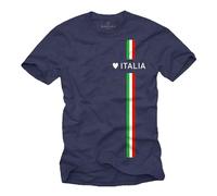 MAKAYA Maglietta Uomo con Bandiera Italiana a Forma di Cuore Amore T-Shirt Maglia Calcio Italia Blu Taglia XXXXL