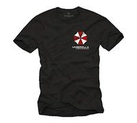 MAKAYA Maglietta Uomo Manica Corta - Resident Evil T-Shirt - Umbrella Corporation Nera XXXXXL