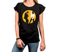 MAKAYA Magliette Danza Donna - Mia & Vincent Pulp Dance - T-Shirt Manica Corta Cotone Nero M
