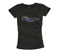 MAKAYA Magliette G onna - Loading Please Wait - T-Shirt Nerd Nera S