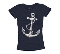 MAKAYA T-Shirt Anchor Donna - Maglietta Barca a Vela - Blu M