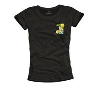 MAKAYA Top Estivi da Donna T-Shirt Gin Tonic Maglietta Bicchieri Regali per Donne Alcolico Nero Taglia M