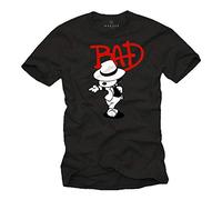 MAKAYA Vintage T-Shirt Manica Corta Cotone - Bad Dog Jackson - Magliette Uomo Divertenti Nero XL
