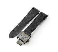 MAKAZHZZRM Adatto for Cinturino in Pelle Cartier da Uomo e da Donna, Morbido e Confortevole, Cinturino in Vera Pelle, Accessori da 20 a 23 mm.(Black-Black-Z8,20mm)