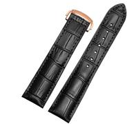 MAKAZHZZRM Cinturino for orologio adatto for Omega Speedmaster Butterfly Flying Strap, cinturino for orologio Rado Diamond Master Crystal Gem Series, nero, 20 mm(Black-rose gold,19mm)