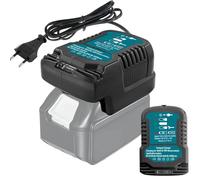 MAKBOS Caricatore compatibile con Makita 18 V BL1850B BL1860 BL1830 BL1815, ricambio DC18RC 18 V, mini stazione di ricarica portatile (solo per batteria da 18 V)