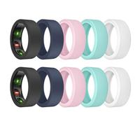 MAKCPOIMER Confezione da 10 coperture per anelli Oura Gen 4/3, protezione per anelli in silicone per RingConn Gen 2/1, accessori per allenamento da uomo e donna (2 nero/2 bianco/2 blu notte/2 rosa/2