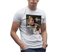 Makdi Hannah Montana Smoking Weed Miley T-Shirt Maglietta Bianca per Uomo Size M