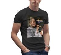 Makdi Hannah Montana Smoking Weed Miley T-Shirt Maglietta per Uomo Nera Size XL