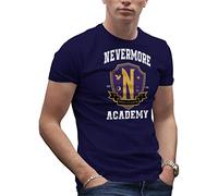 Makdi Nevermore Academy Wednesday T-Shirt da Uomo Blu Navy Size M