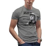 Makdi Steve McQueen Biker Motorcycle Cool Classic Retro How Are Your Brakes T-Shirt Maglietta Grigio per Uomo Size L