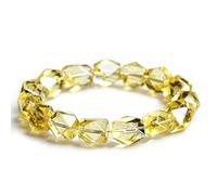 MAKDODRA Bracciale con Perline di citrino a Forma Libera sfaccettata | Cristalli e pietre preziose naturali del chakra del plesso solare, gioielli spirituali elasticizzati per donne e uomini