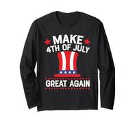Make 4th of July Great Again Hat Indepedence Day Patriotic Maglia a Manica
