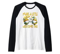 Make A Little Wish Dandelion Gnome Graphic For Gardener Maglia con Maniche Raglan