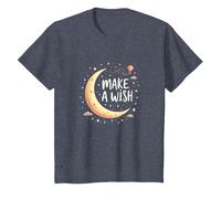 Make A Wish Whimsical Moon Stars Night Sky, Compleanno Ragazza Maglietta, Bambini, Pervinca, 4 Anni