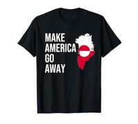 Make America Go Away Greenland Flag Maglietta