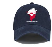Make America Go Away Hat Groenlandia, Make America Go Away Berretto da baseball, I Stand con cappello della Groenlandia, Blu Navy profondo, 53