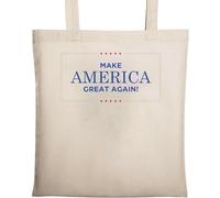 Make America Great Again - Borsa tote in cotone ecologico naturale con slogan beige, Beige, Taglia unica