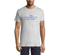 Make America Great Again - Maglietta girocollo da uomo in cotone con slogan Ash, Cenere, XL