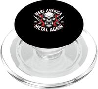 Make America Metal Again - Teschio metallico per amanti della musica PopSockets PopGrip per MagSafe