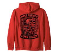 Make America Punk Again, Sigillo Vintage in Stile Mohawk Skeleton Rock Felpa con Cappuccio