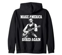 Make America Shred Again Presidente Lincoln Suonando la Chitarra Felpa con Cappuccio