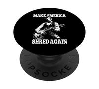 Make America Shred Again Presidente Lincoln Suonando la Chitarra PopSockets PopGrip Adesivo