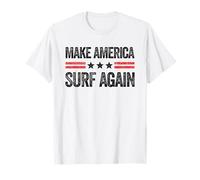 Make America Surf Again Funny US Patriotic 4 luglio Maglietta