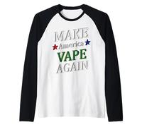 Make America Vape Again Meme Dispositivo Vaping aromatizzato Divertente Maglia con Maniche Raglan