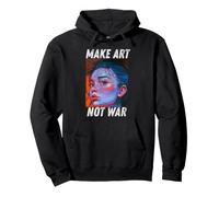 Make Art Not War, Disegno colorato, Artistico, Arte Tee Felpa con Cappuccio